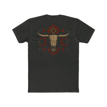 Vintage Black t-shirt with bull skull and aztec print graphic #vintageblack