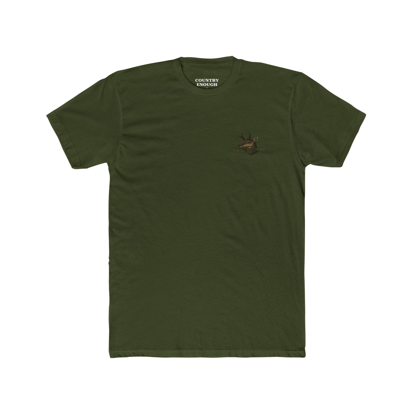 Military Green t-shirt with graphic of pronghorn and windmill over an open range #militarygreen