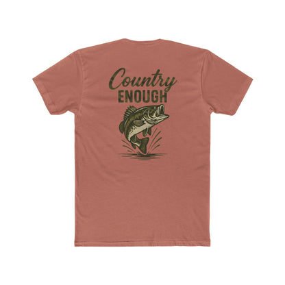 Desert Pink t-shirt with graphic of a bass and the words country enough #desertpink