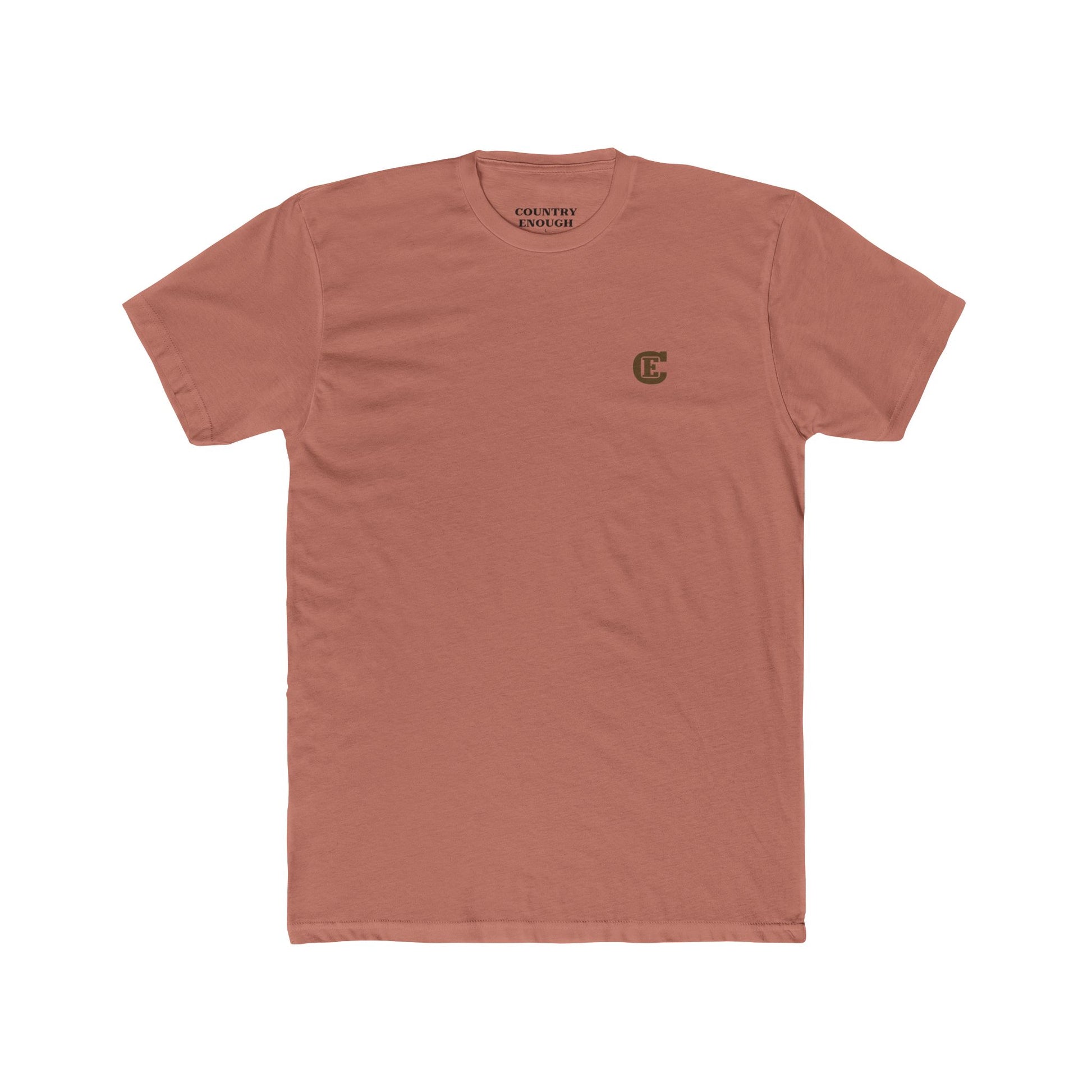 Desert pink t-shirt with graphic of bronc rider over mountains and sun with the words get western #desertpink