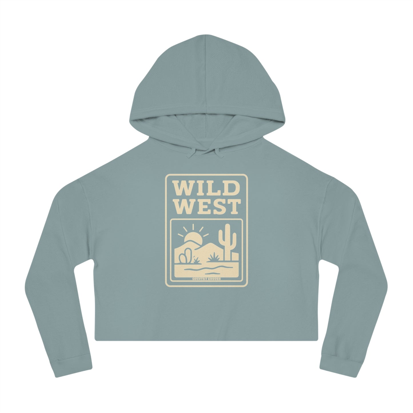 Mineral hoodie with sunset, desert landscape, and wild west text graphic #mineral