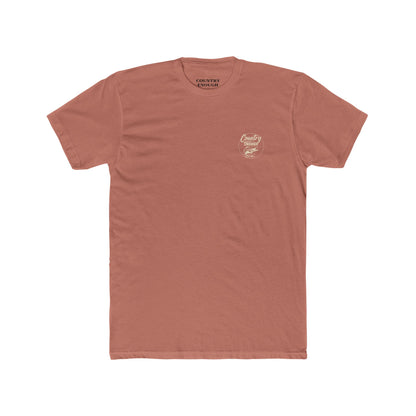 Desert Pink t-shirt with graphic of a leaping bass and the words country enough #desertpink
