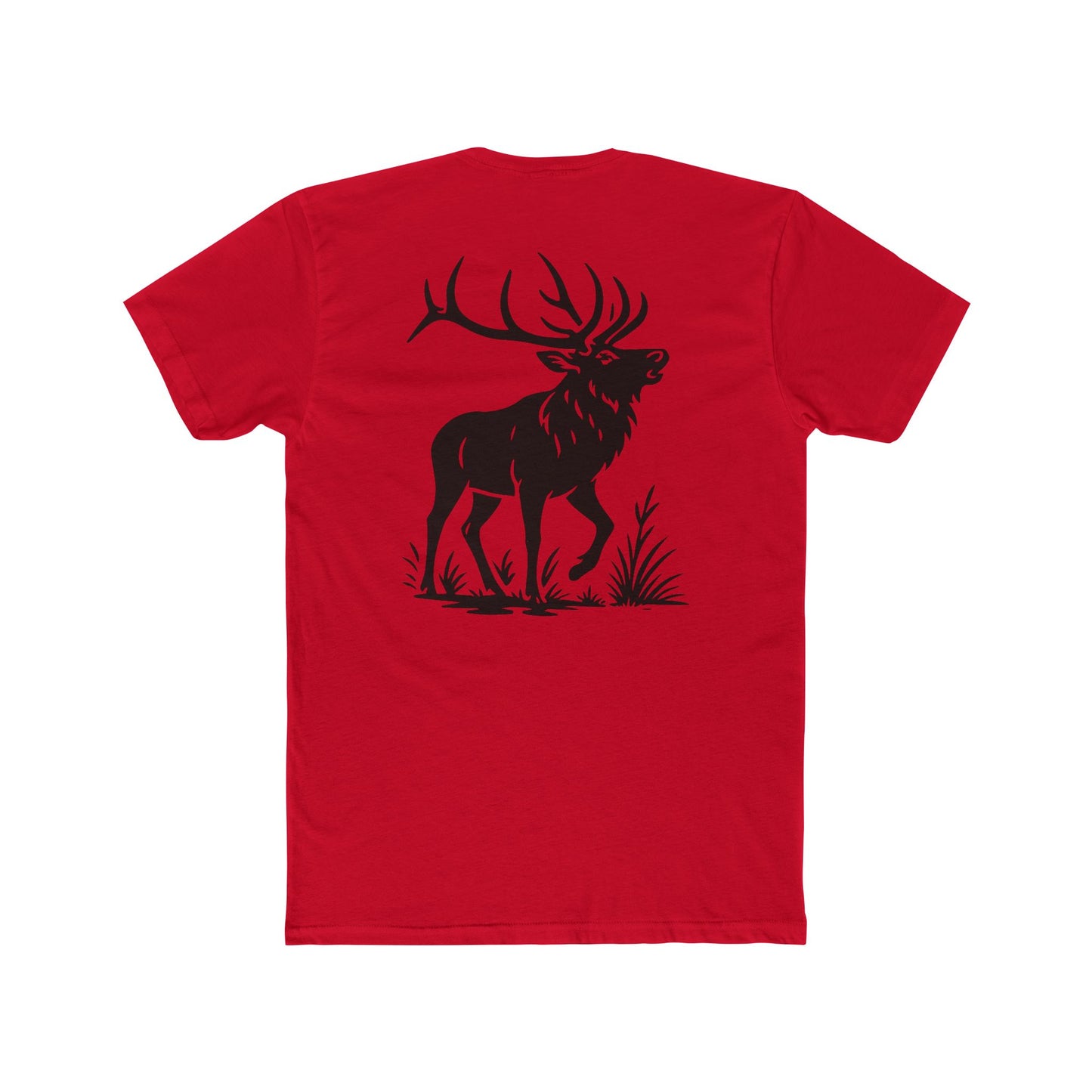 Red t-shirt with graphic design of an elk #red
