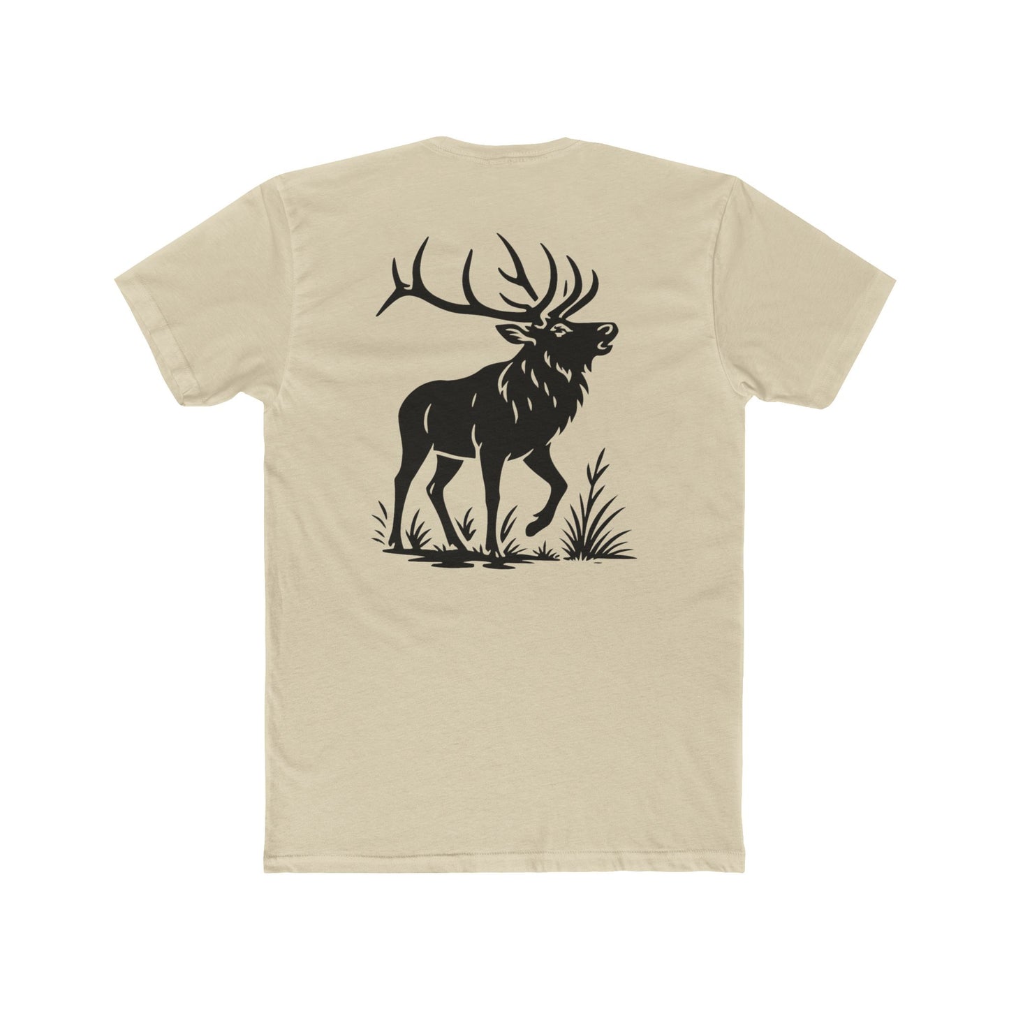 Cream t-shirt with graphic design of an elk #cream