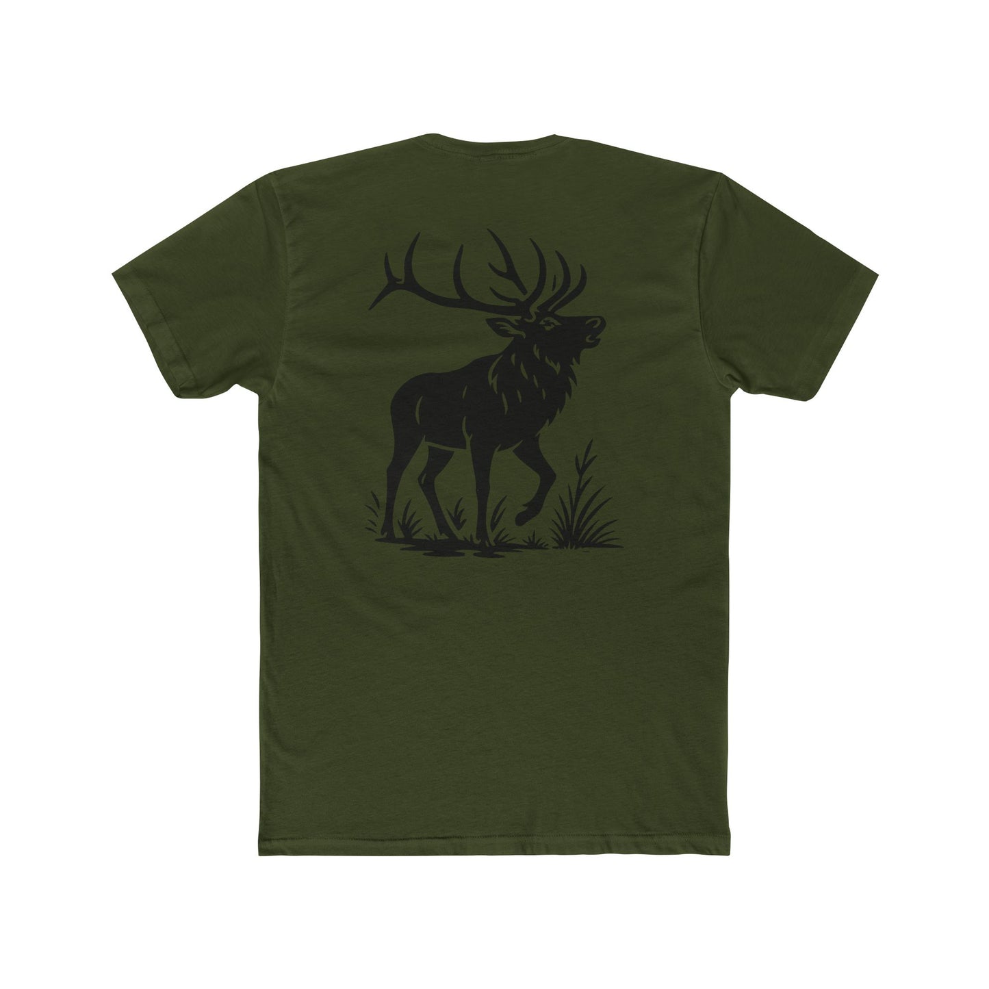 Military Green t-shirt with graphic design of an elk #militarygreen
