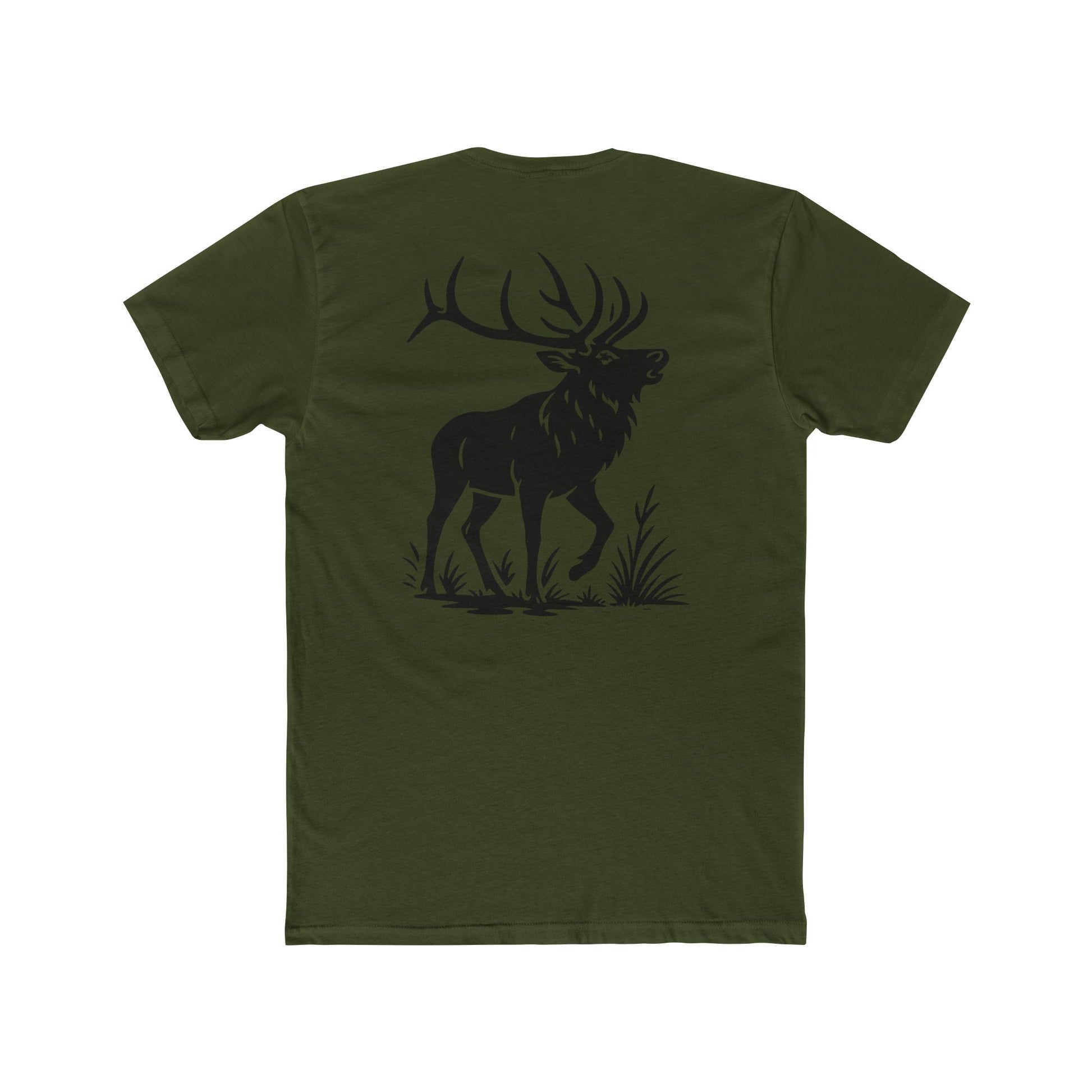 Military Green t-shirt with graphic design of an elk #militarygreen