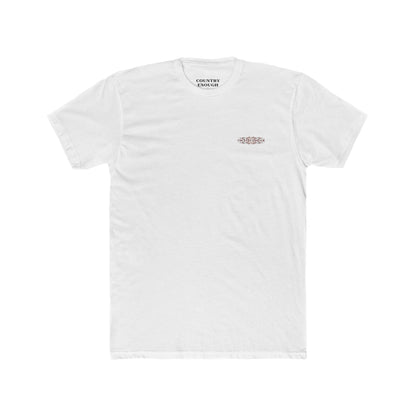 White t-shirt with bull skull and aztec print graphic #white