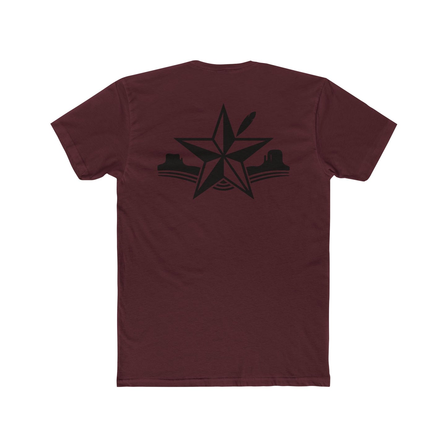 Cardinal Red t-shirt with star, feather, and mountain graphic design #cardinalred