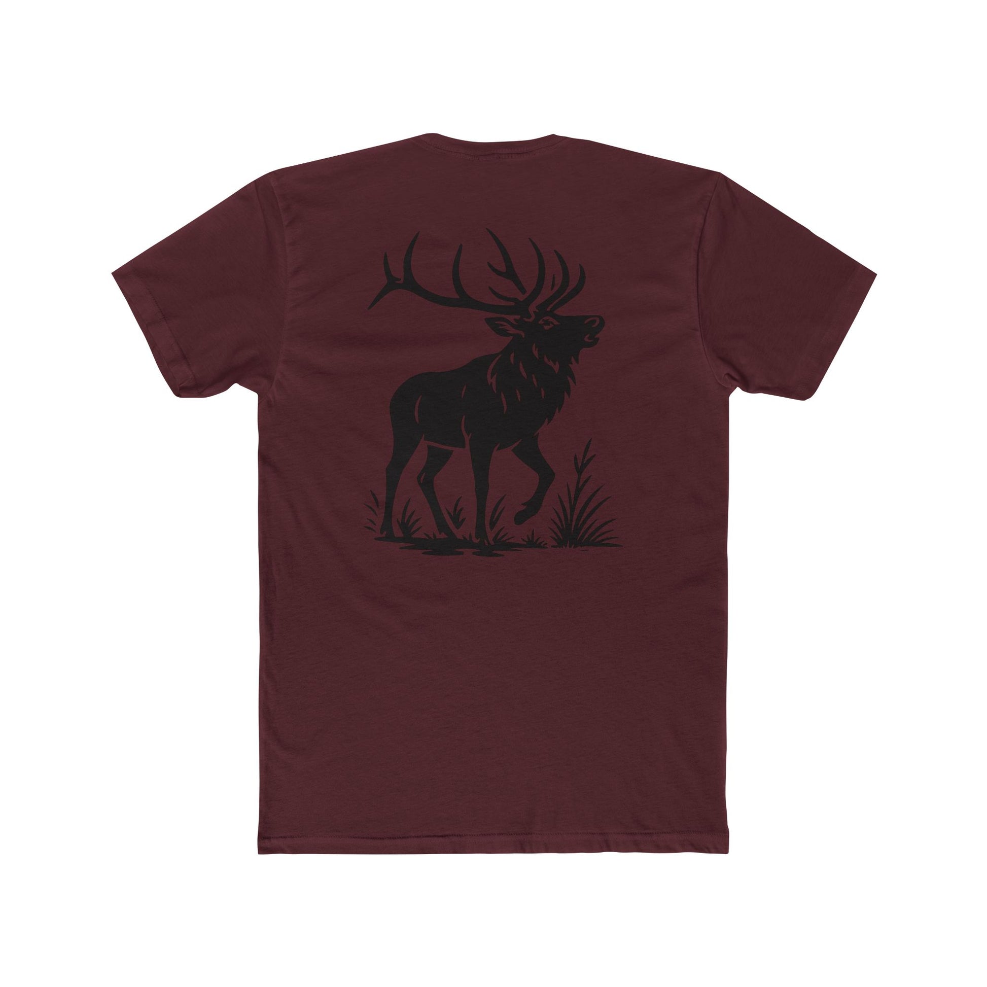 Maroon t-shirt with graphic design of an elk #maroon