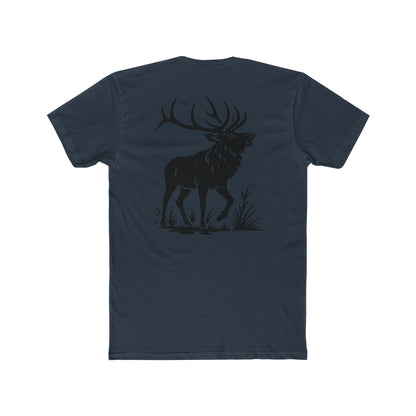 Indigo t-shirt with graphic design of an elk #indigo