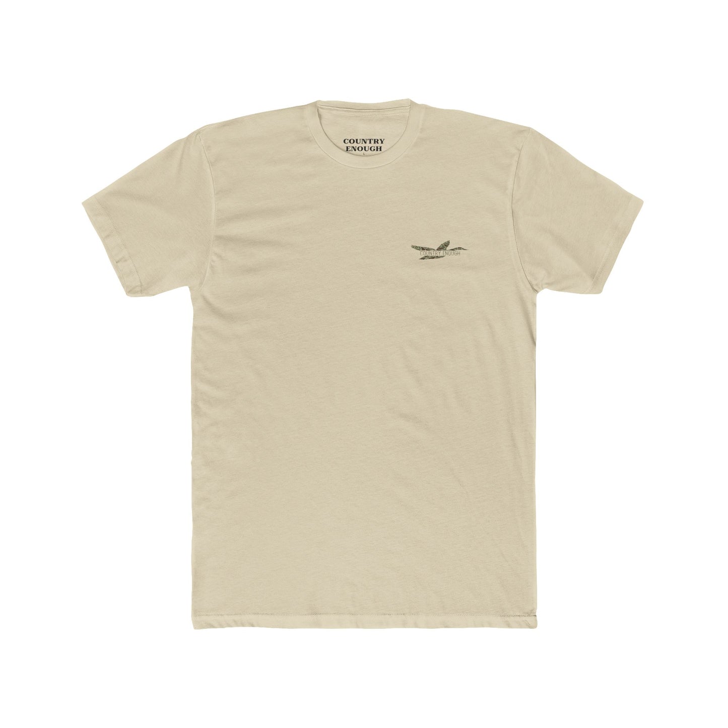 Cream t-shirt with a camouflage duck design on the back #cream