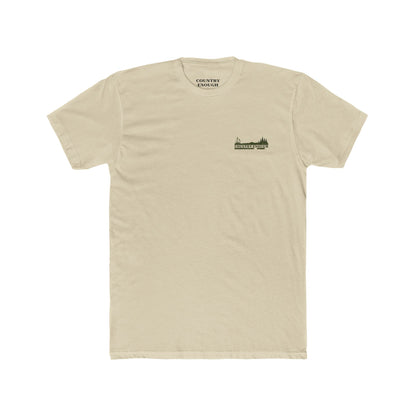 Cream t-shirt with flying & swimming ducks in a full camo marsh scene #cream