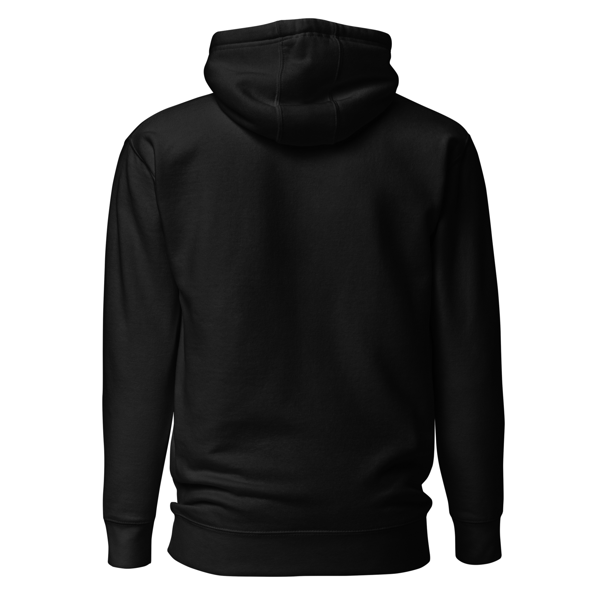 Black hoodie with rounded box graphic of the words country enough in a cream and maroon design #black