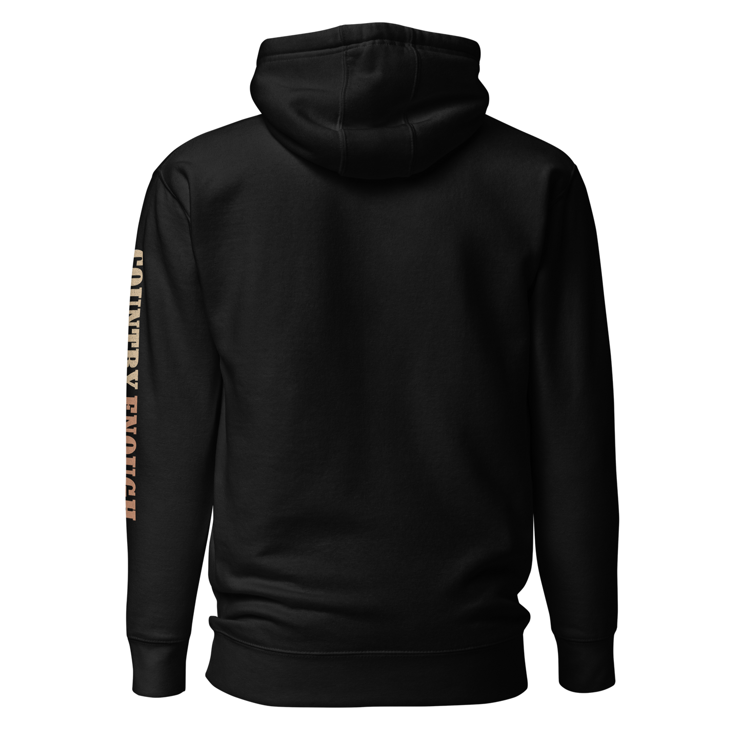 Black hoodie with graphic of cowgirl, roses, sun, and desert landscape #black