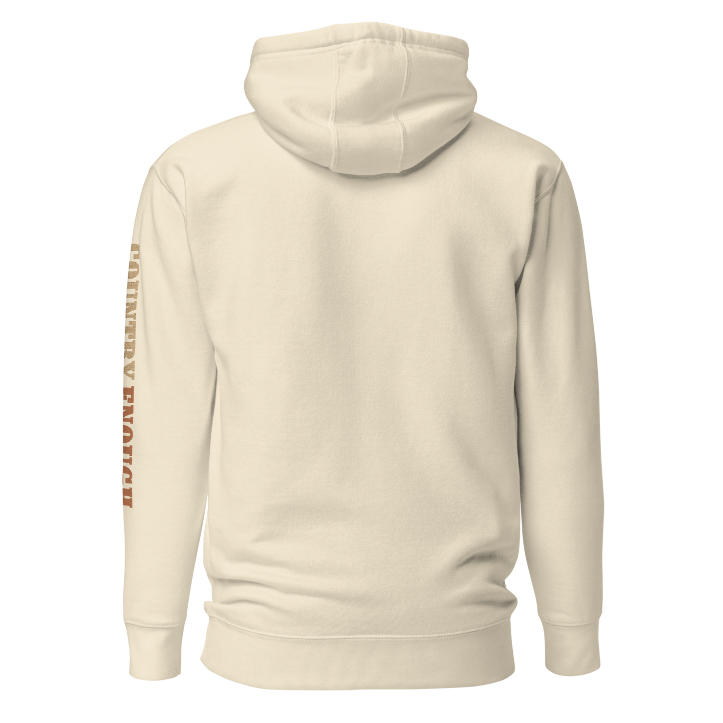 Cream hoodie with graphic of cowgirl, roses, sun, and desert landscape #cream