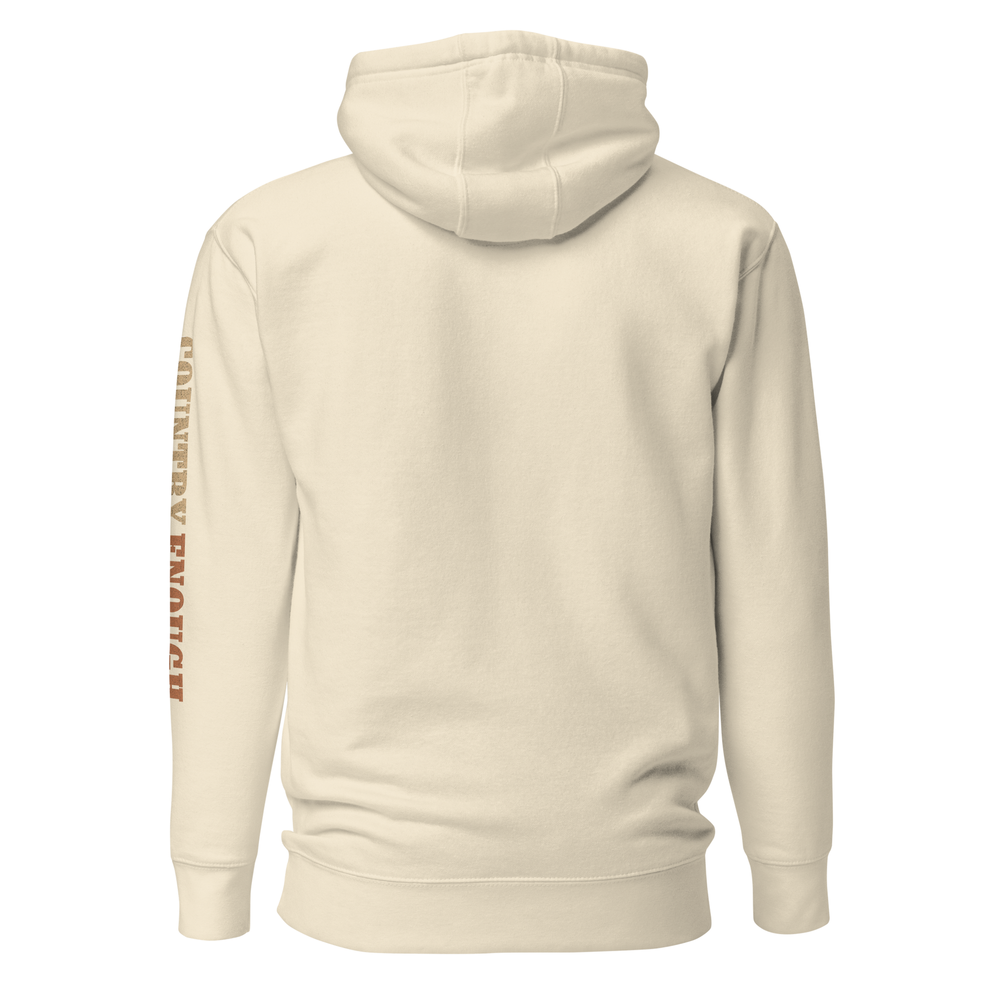 Cream hoodie with graphic of cowgirl, roses, sun, and desert landscape #cream