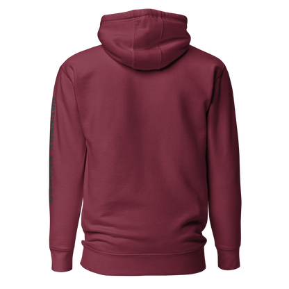 Maroon hoodie with graphic of the words country enough #maroon