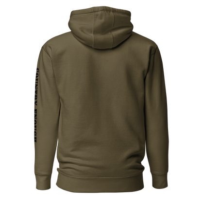 Military Green hoodie with graphic of the words country enough #militarygreen