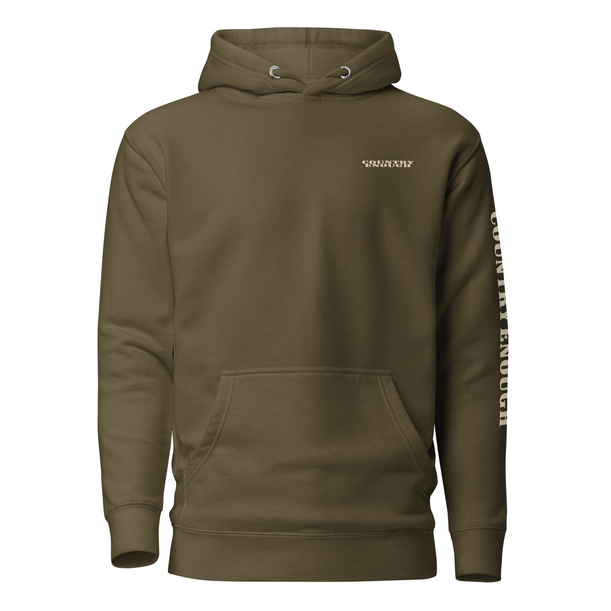 Military Green hoodie with diamond shape graphic including a bucking horse and rider #militarygreen