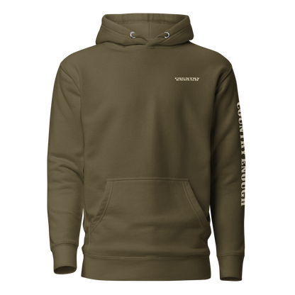 Military Green hoodie with diamond shape graphic including a bucking horse and rider #militarygreen