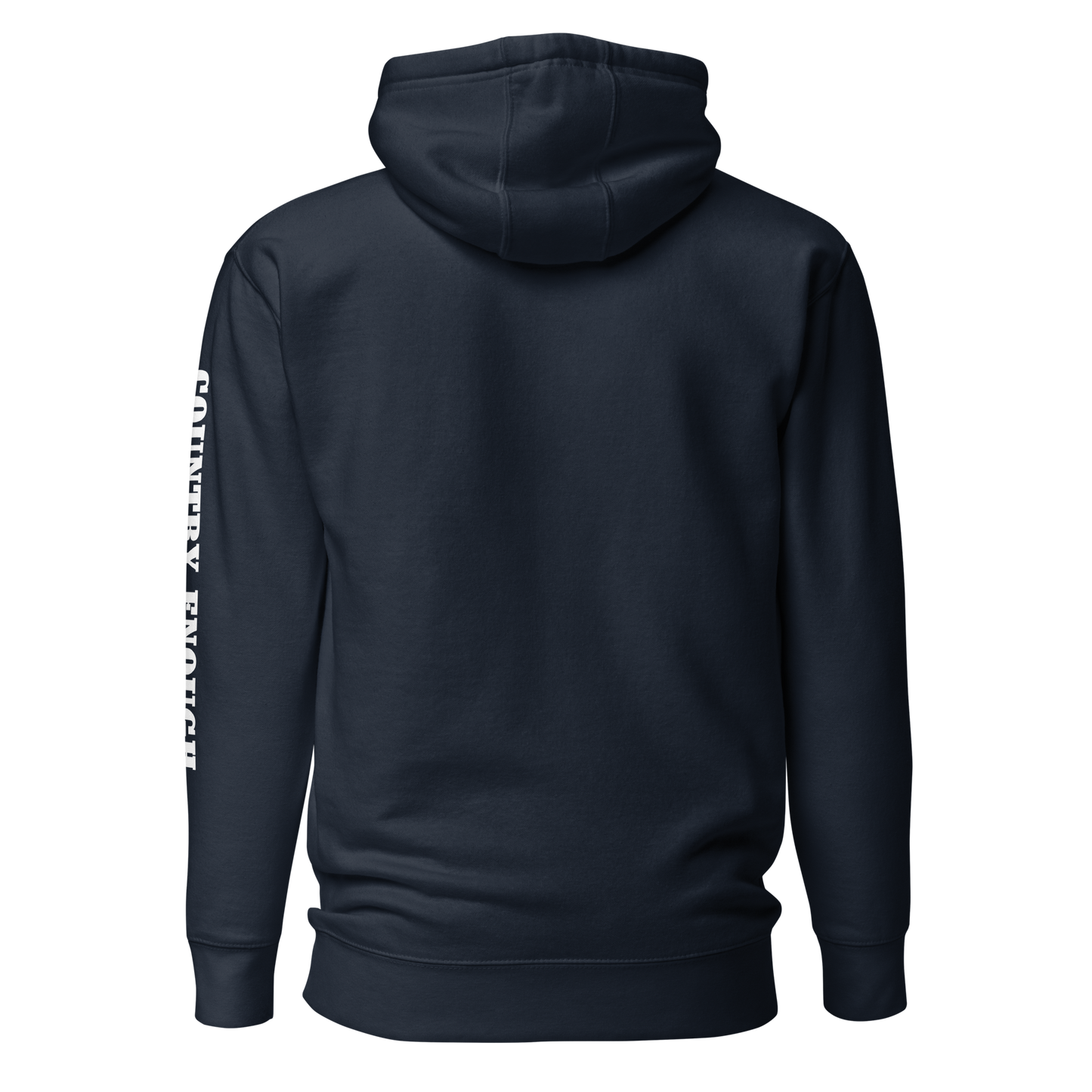 Navy Blazer hoodie with graphic of the words country enough #navyblazer
