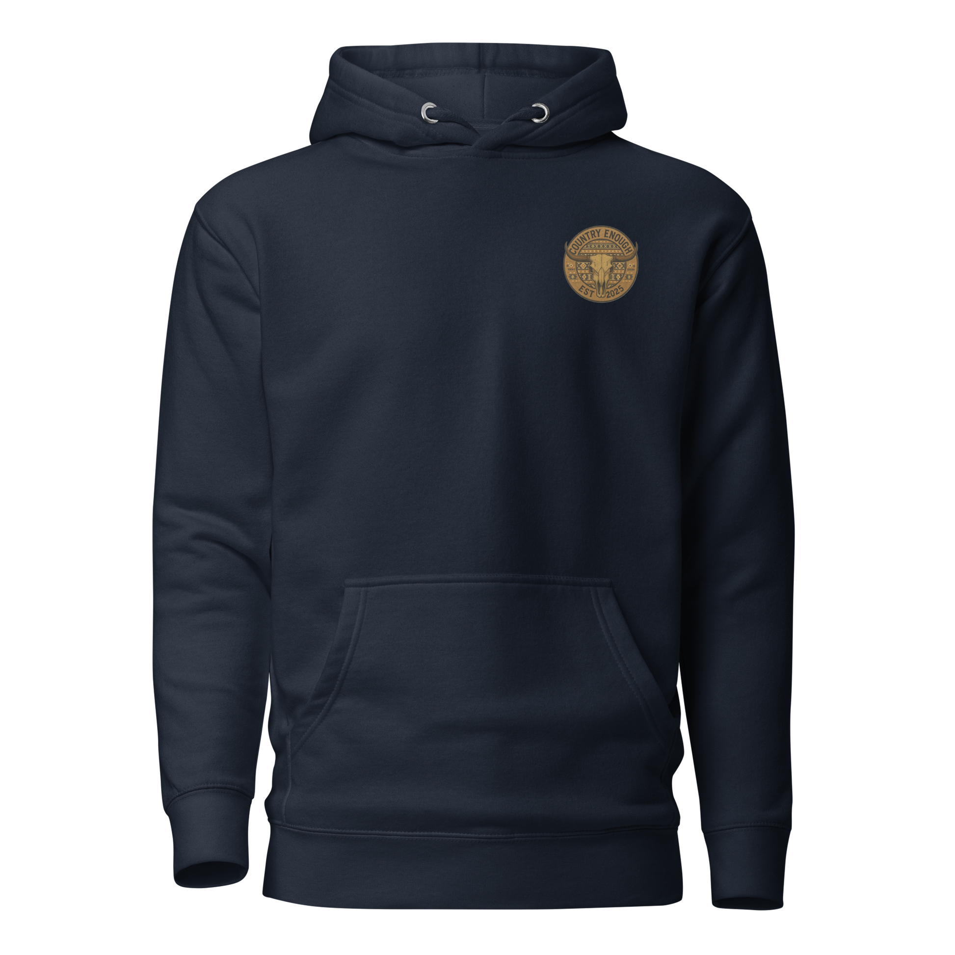 Navy Blazer hoodie with western style graphic featuring longhorn skull and aztec print #navyblazer