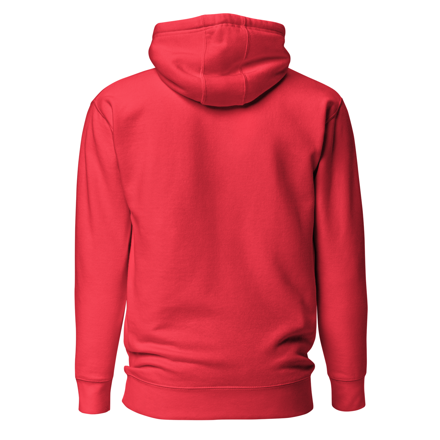 Red hoodie with graphic of the outline of a house and the words country enough est 2025 #red