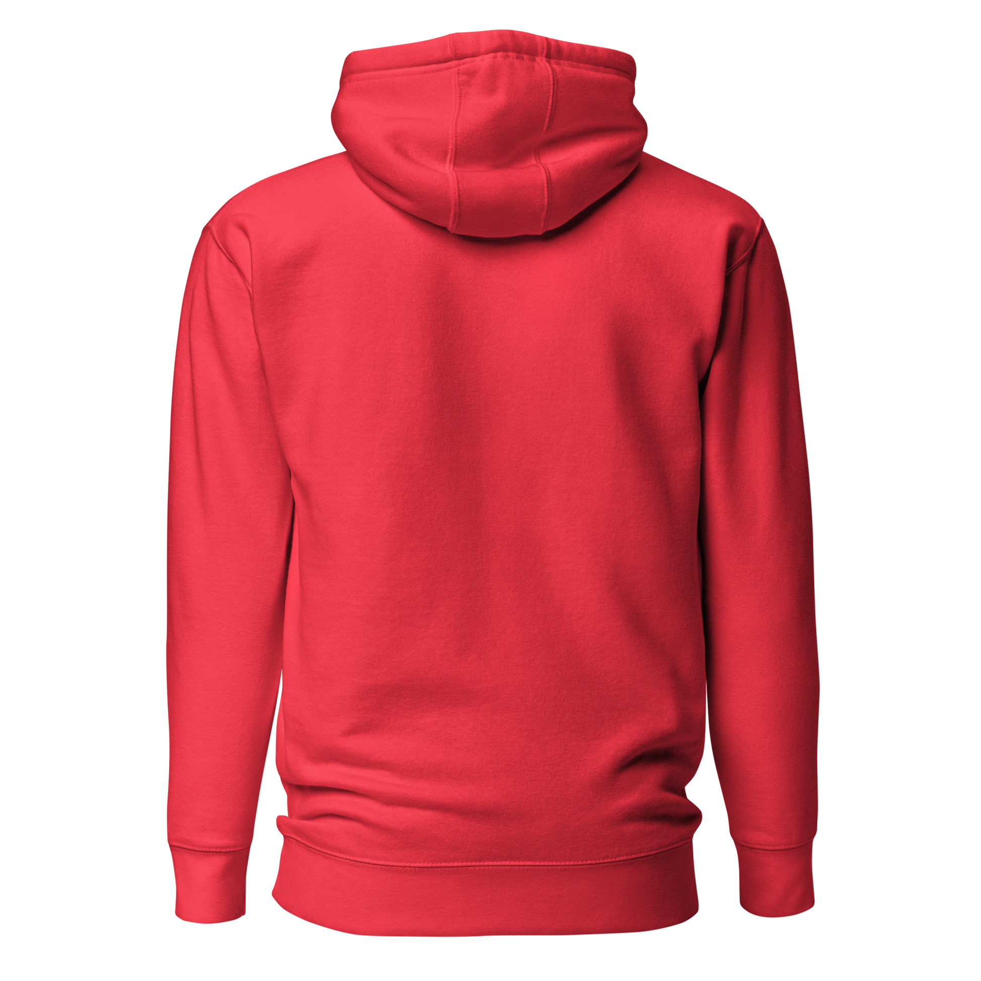 Red hoodie with graphic of the outline of a house and the words country enough est 2025 #red
