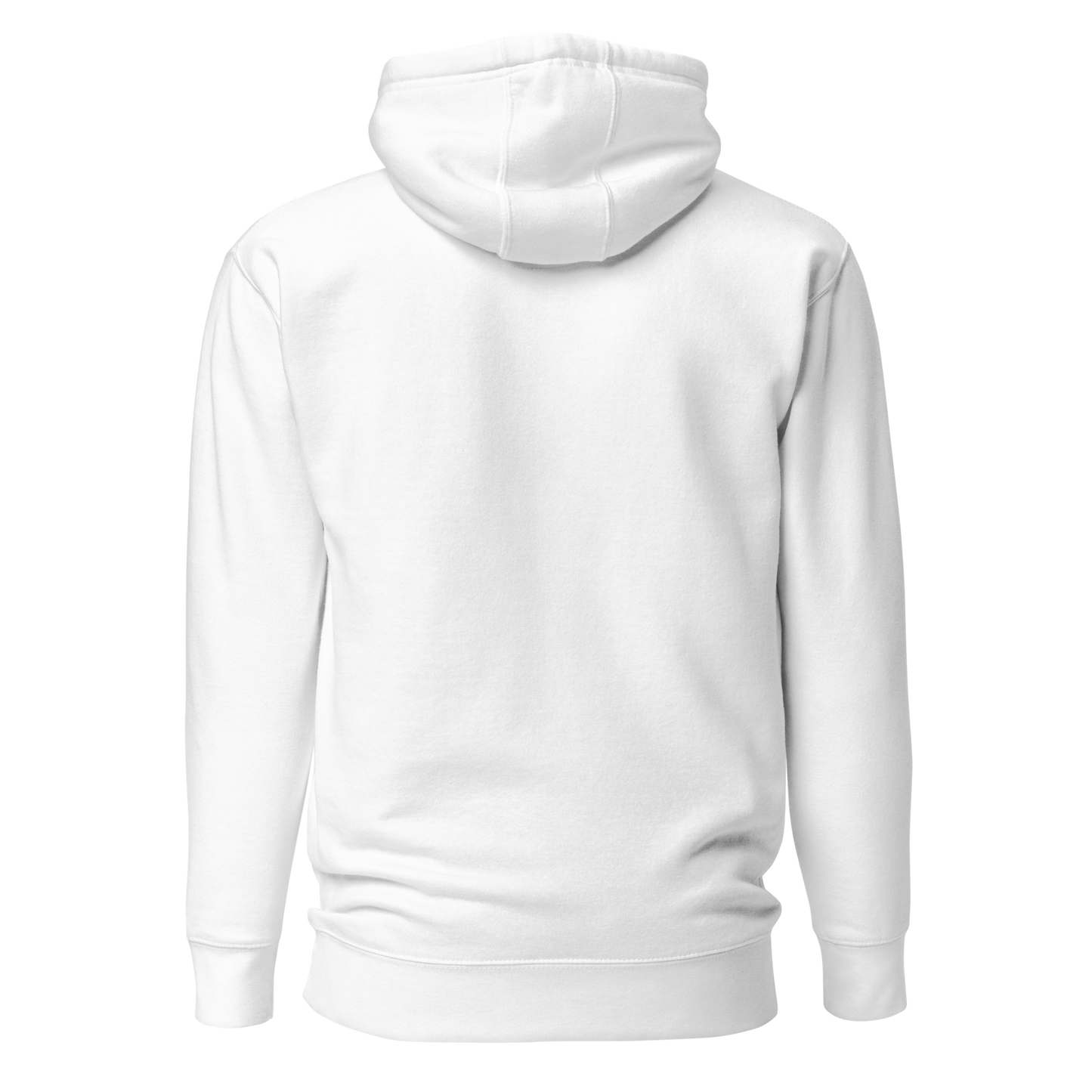 White hoodie with graphic of the outline of a house and the words country enough est 2025 #white