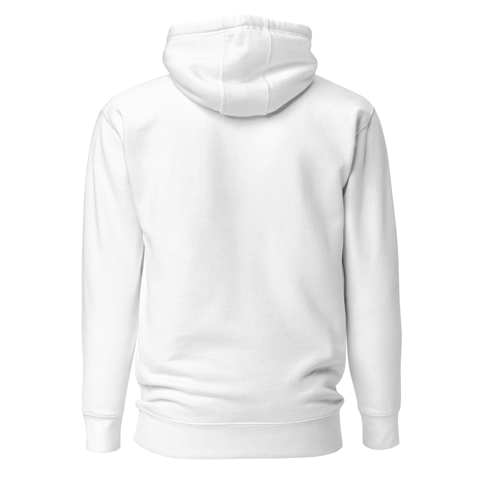 White hoodie with graphic of the outline of a house and the words country enough est 2025 #white
