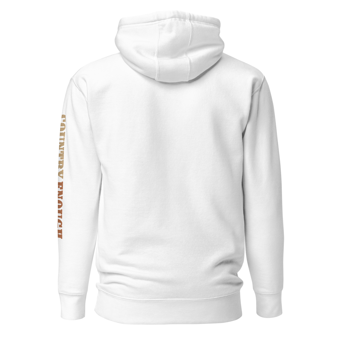 White hoodie with graphic of cowgirl, roses, sun, and desert landscape #white