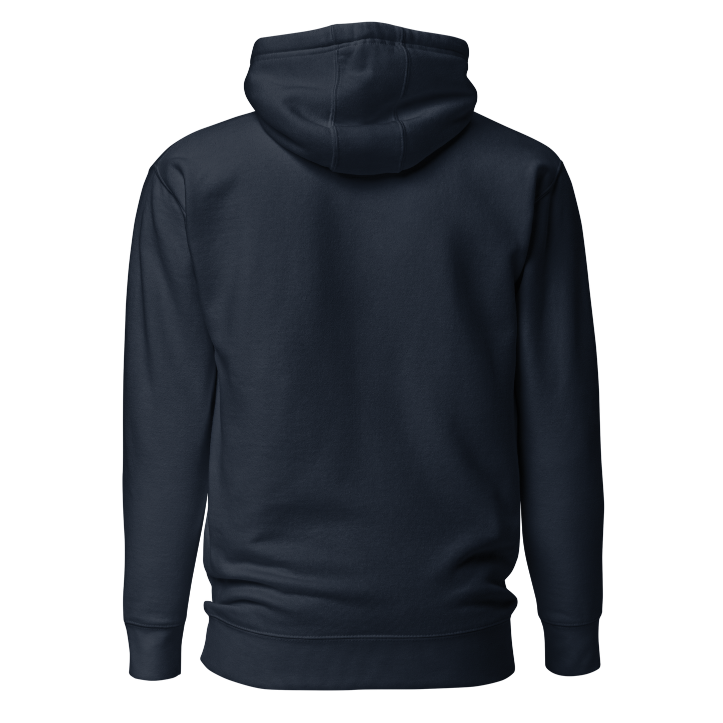 Navy Blazer hoodie with rounded box graphic of the words country enough in a cream and maroon design #navyblazer