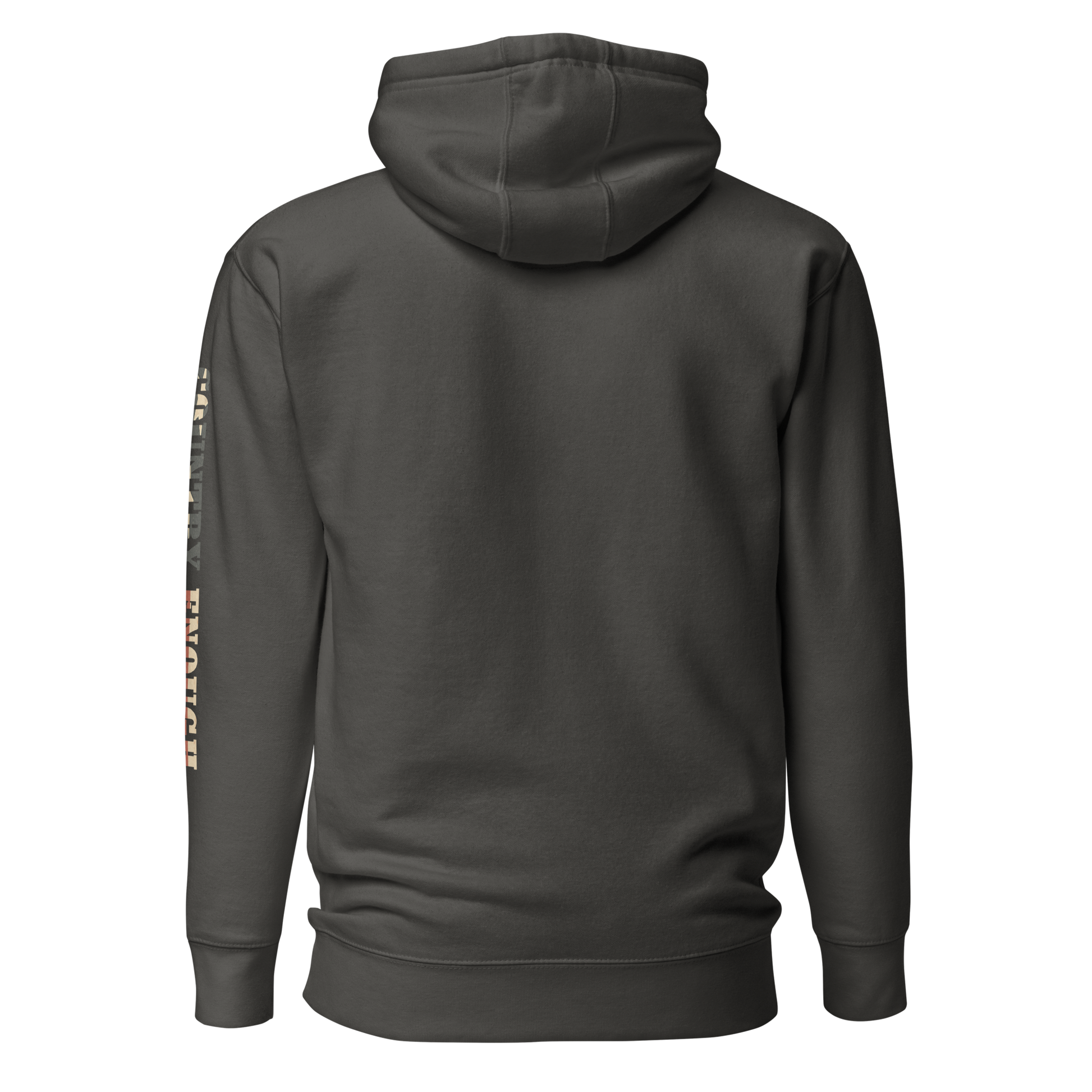 Vintage Black hoodie with graphic of the words country enough filled with the American flag #vintageblack