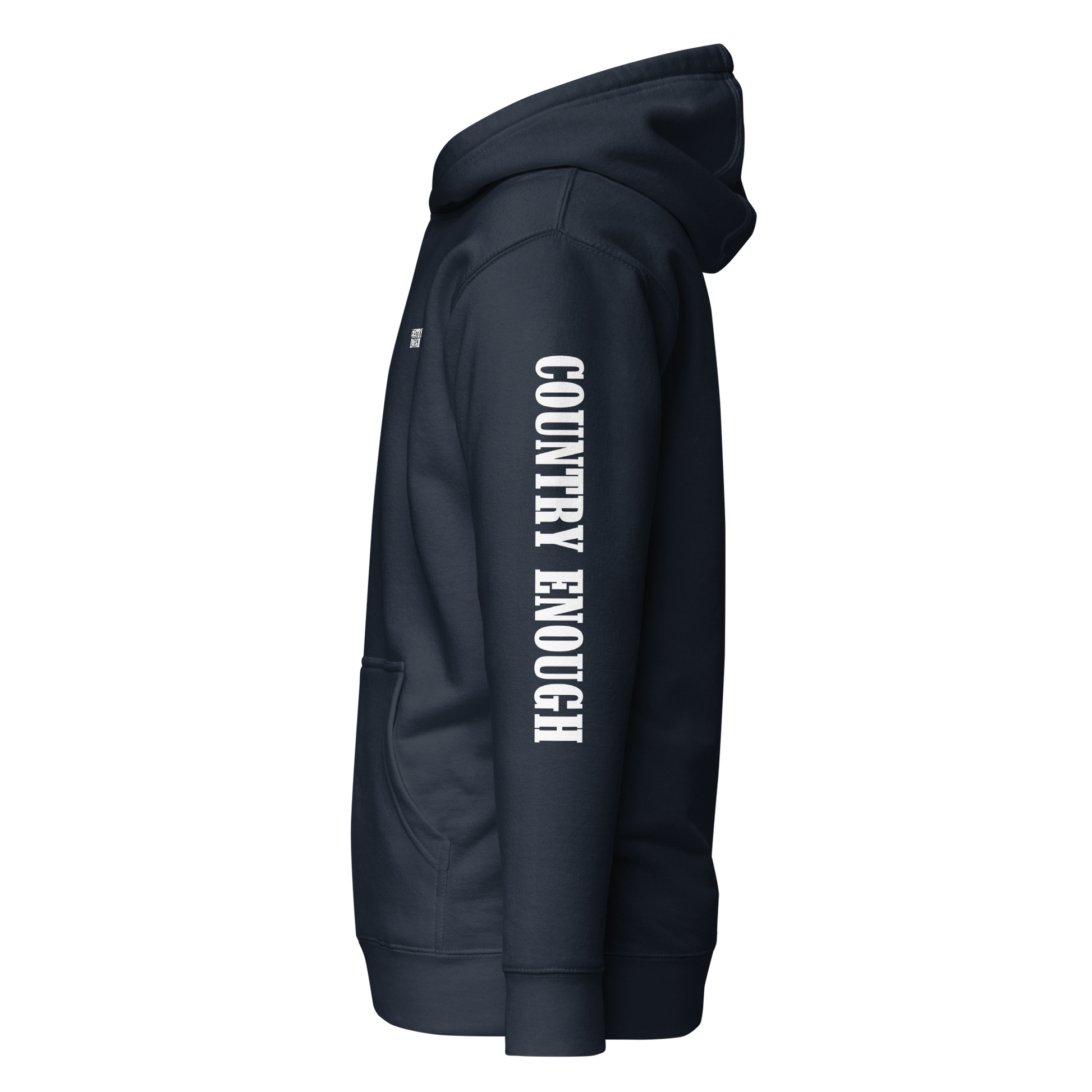Navy Blazer hoodie with graphic of the words country enough #navyblazer