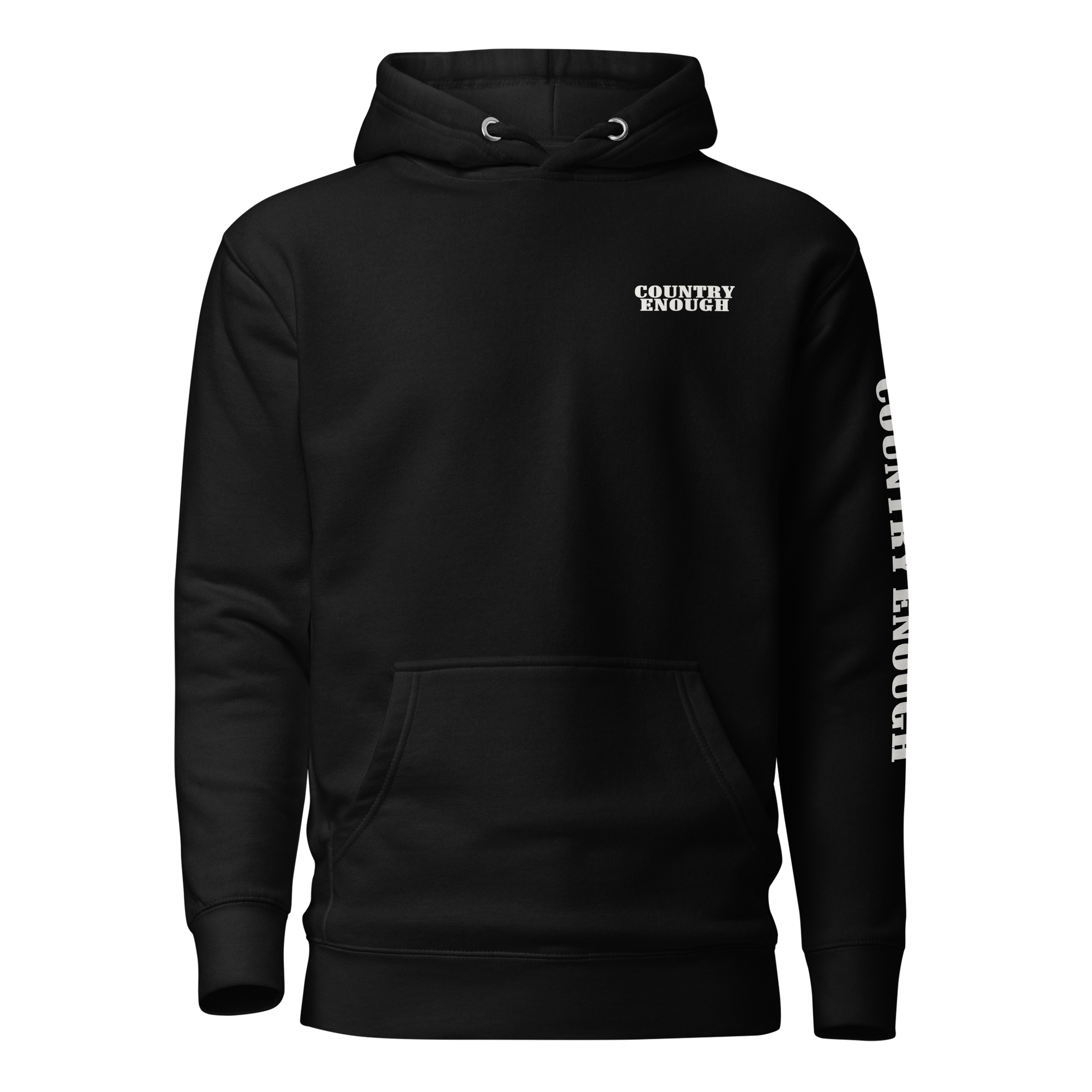 Black Hoodie with a geometric graphic surrounding aztec pattern and mirrored cacti. #black