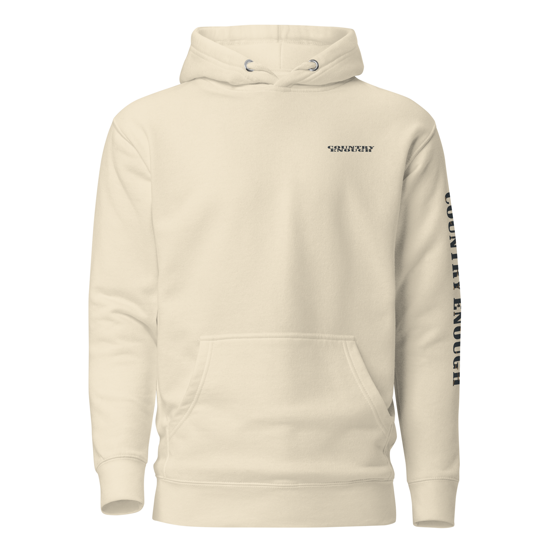 Bone hoodie with diamond shape graphic including a bucking horse and rider #bone