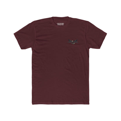 Cardinal Red t-shirt featuring graphic of an eagle, mountains, and the words American Frontier Est 1776 #cardinalred