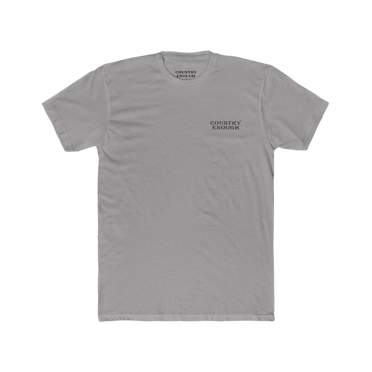 Gray t-shirt with graphic of a bass jumping out of mountainside water #gray