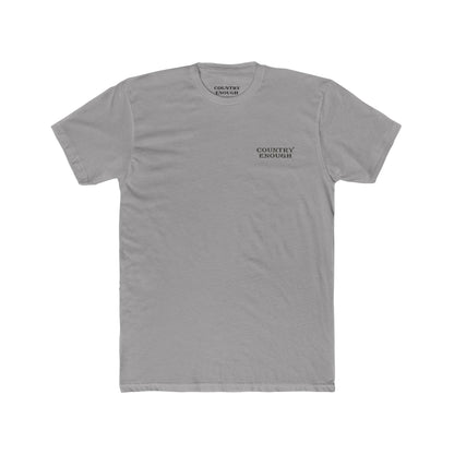 Gray t-shirt with graphic of a bass jumping out of mountainside water #gray