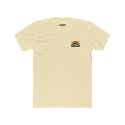 Solid Natural t-shirt with graphic design containing horse and rider, desert, mountains, and cactus #solidnatural