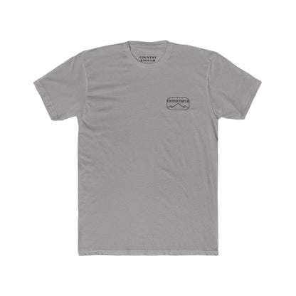 Gray t-shirt with cross, cacti, and mountains graphic #gray