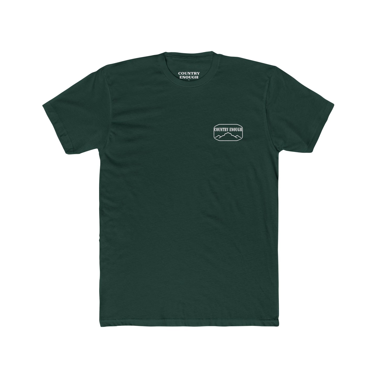 Forest Green t-shirt with cross, cacti, and mountains graphic #forestgreen