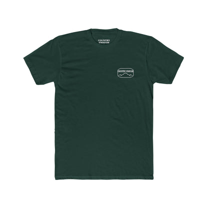 Forest Green t-shirt with cross, cacti, and mountains graphic #forestgreen