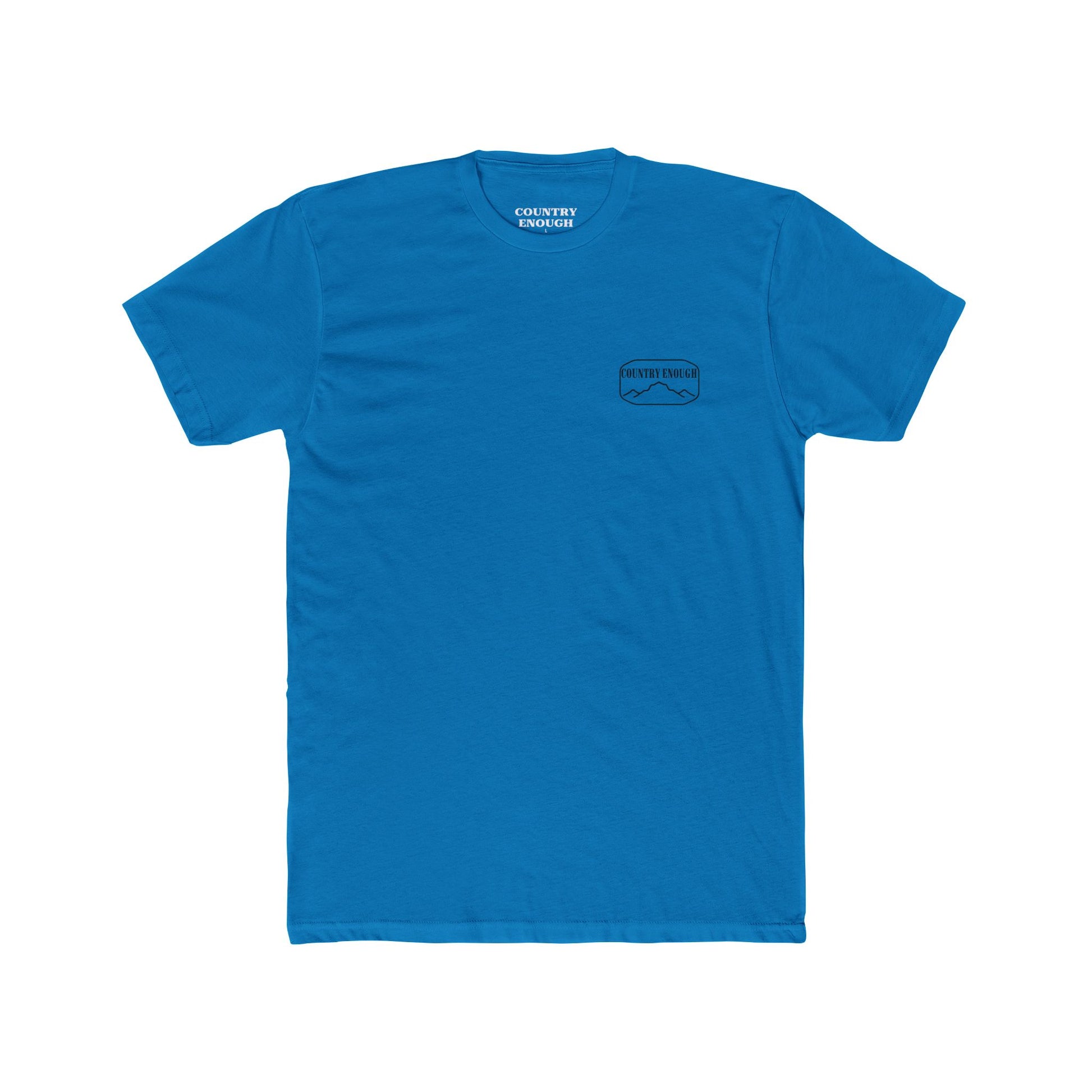 Turquoise t-shirt with cross, cacti, and mountains graphic #turquoise