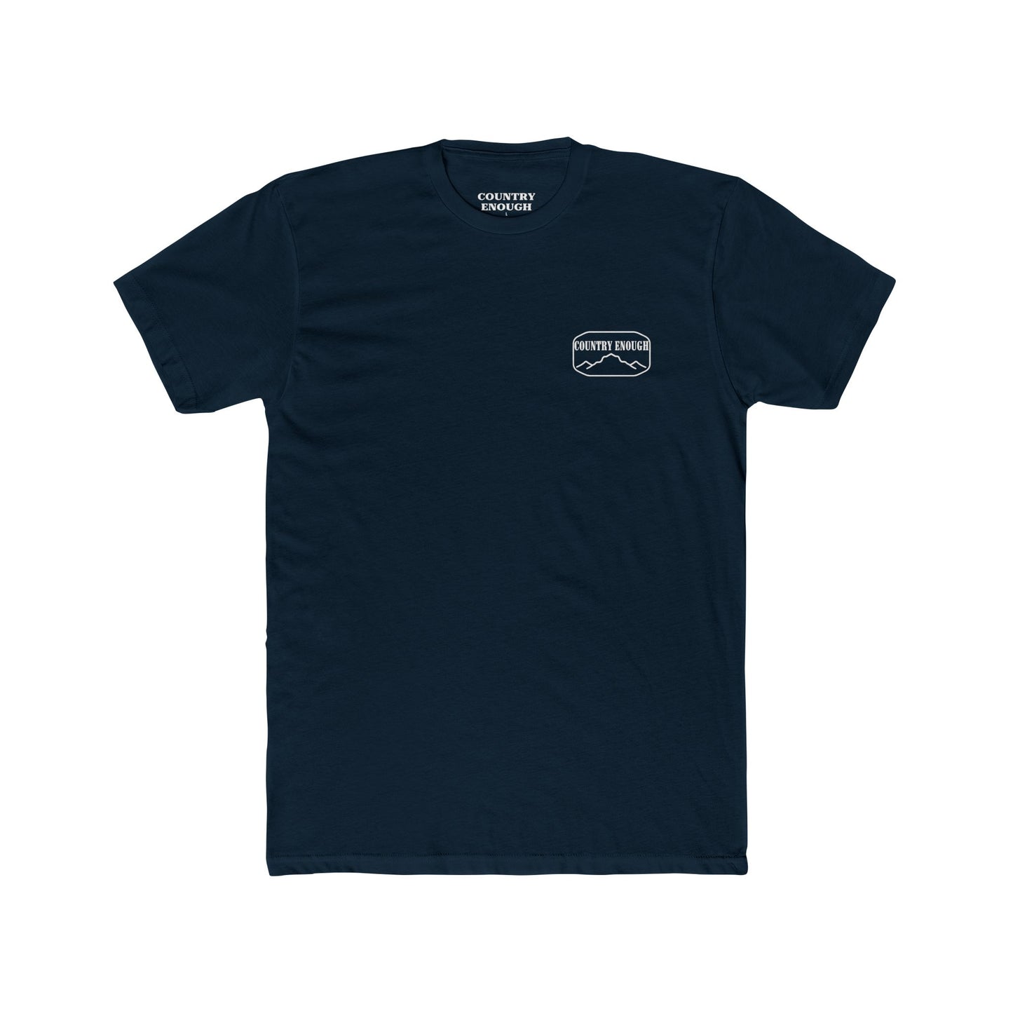 Midnight Navy t-shirt with cross, cacti, and mountains graphic #midnightnavy