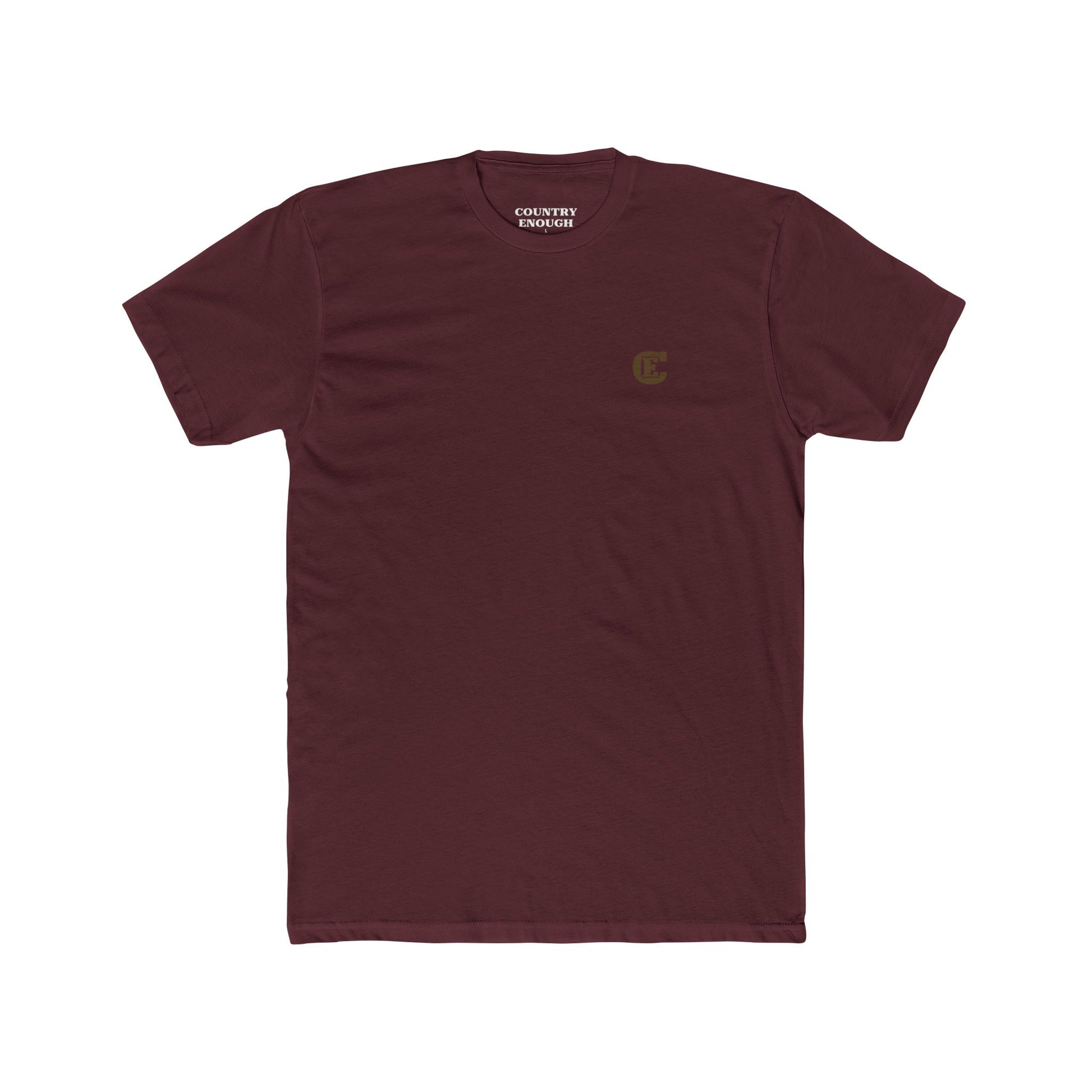 Maroon t-shirt with graphic of bronc rider over mountains and sun with the words get western #maroon