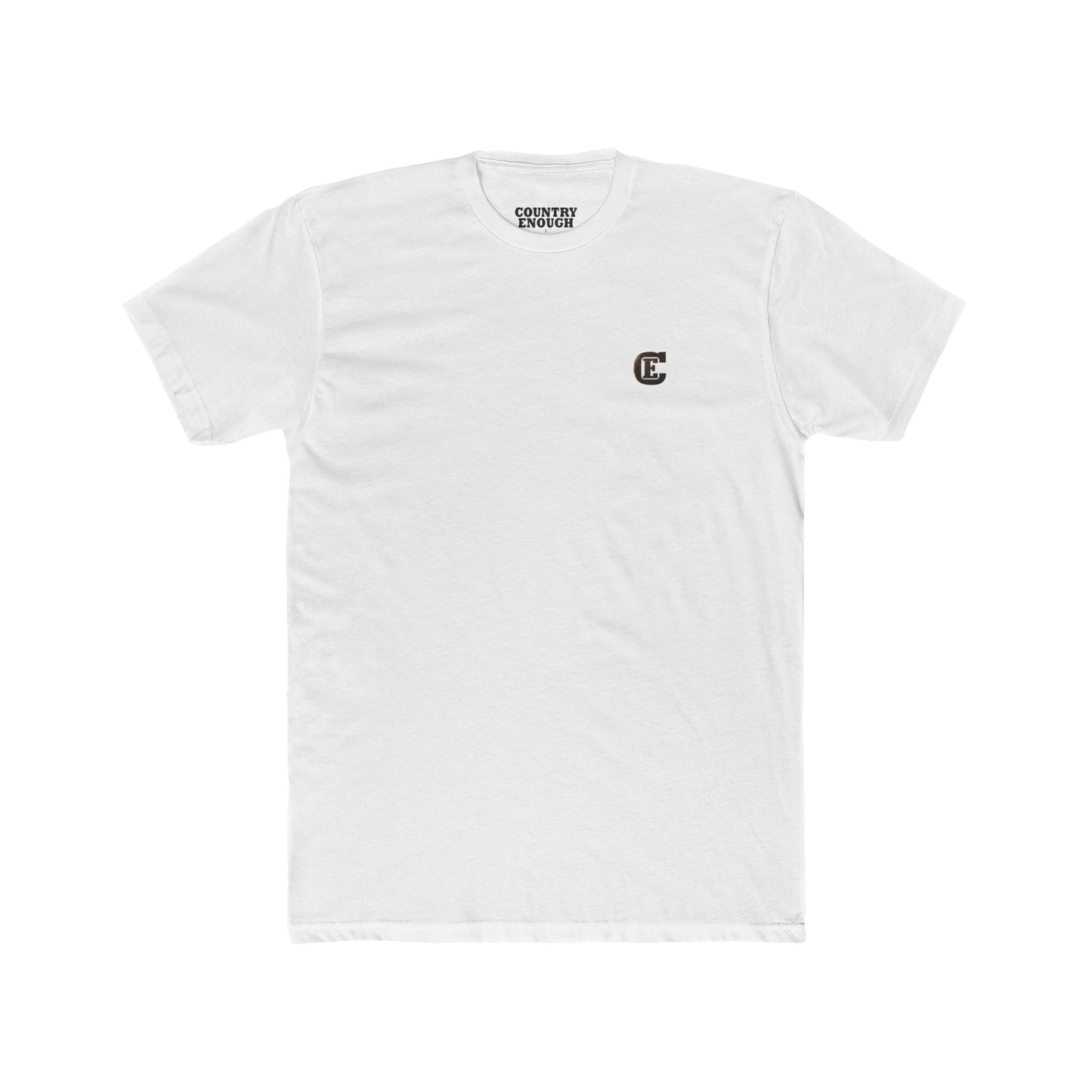 Men's T-shirt with graphic of a header cowboy roping a bull and words get western and est 2025 with CE logo #white