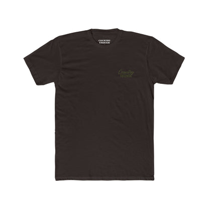 Dark Brown t-shirt with graphic of a bass and the words country enough #darkbrown