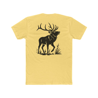 Yellow t-shirt with graphic design of an elk #yellow