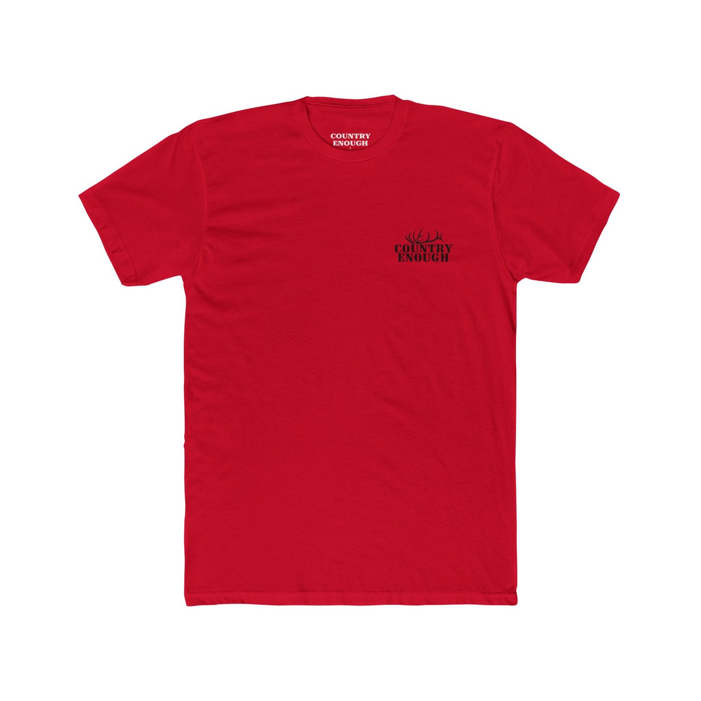 Red t-shirt with graphic design of an elk #red